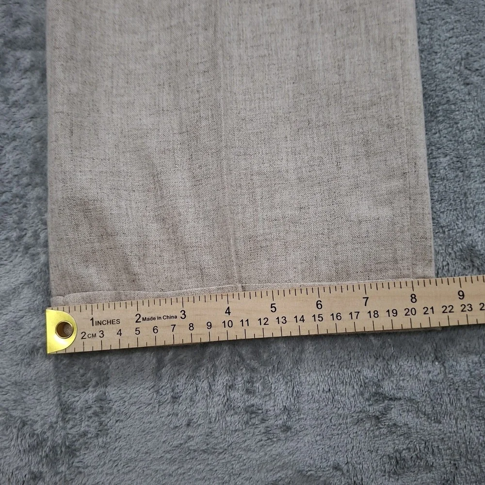 VTG Men's Beige Linen Blend Pants 36x32 Delave Pleated Cuffed Dress Straight Leg